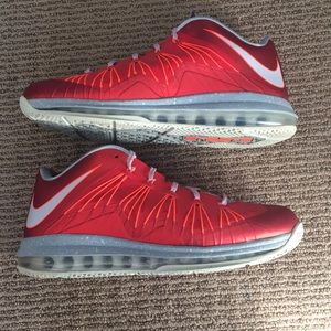 Lebron 10 low University Red size 11